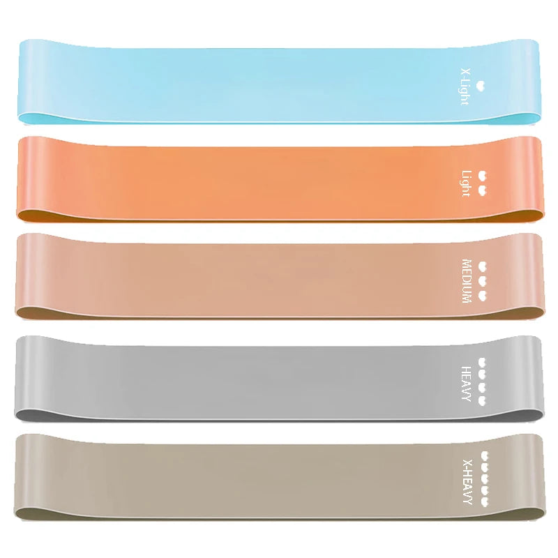 5-Pack Yoga Resistance Bands – Elastic Fitness Set for Pilates, Stretching & Home Workouts