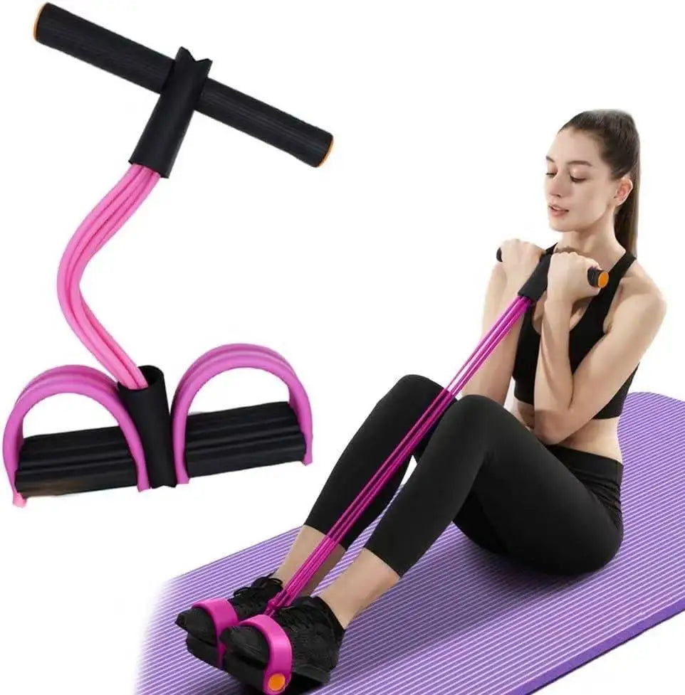 Multifunction Tension Rope, 6-Tube Elastic Yoga Pedal Puller Resistance Band, Natural Latex Tension Rope Fitness Equipment