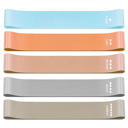 5-Pack Yoga Resistance Bands – Elastic Fitness Set for Pilates, Stretching & Home Workouts