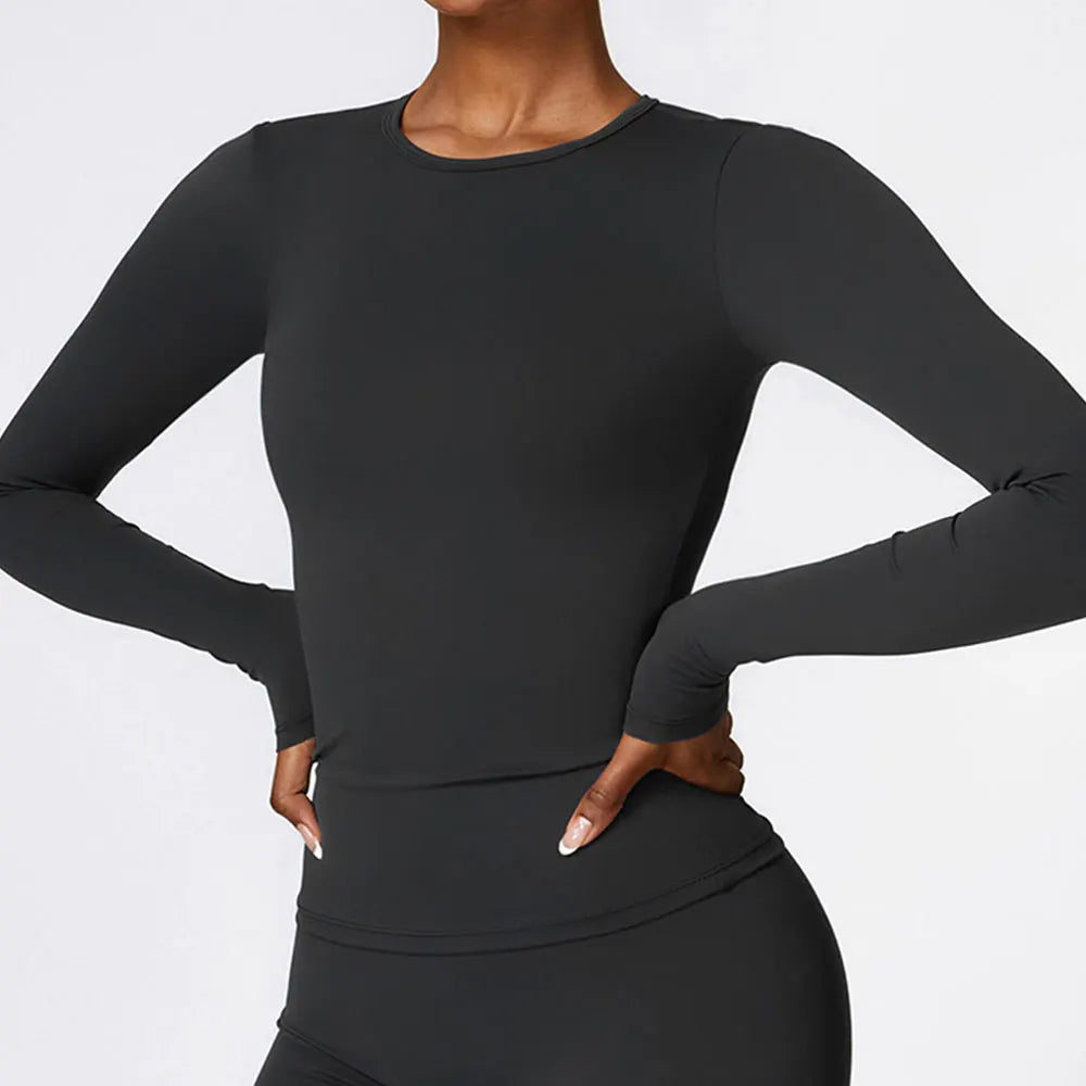 long-sleeve yoga top