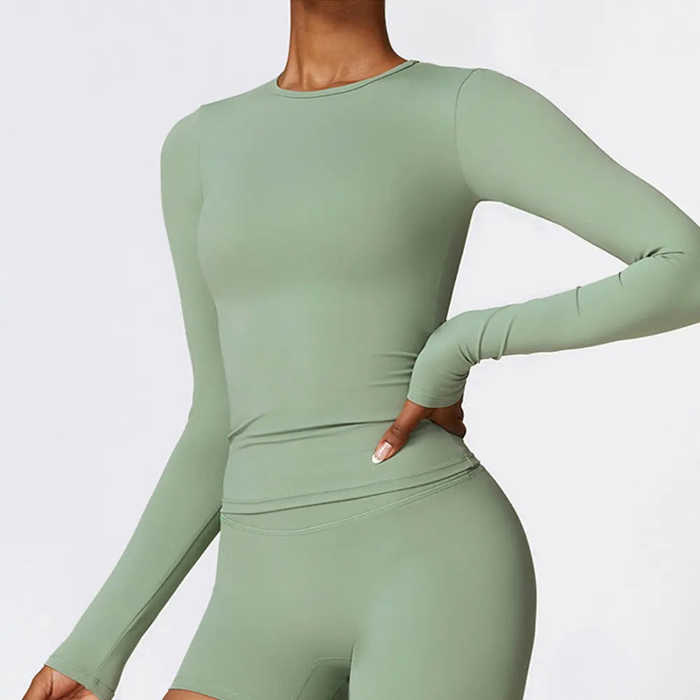 long-sleeve yoga top