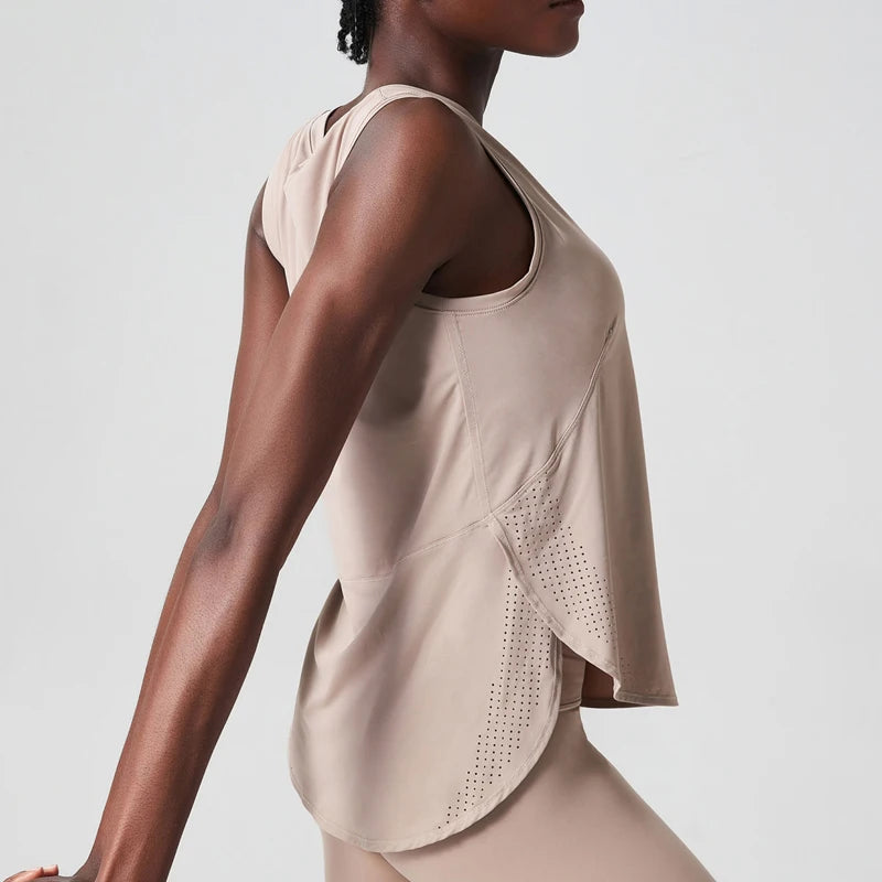 Loose Sleeveless Yoga T-Shirt