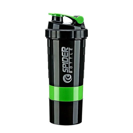3-Layer Protein Shaker Bottle with Mixing Ball – Plastic Drinkware for Fitness